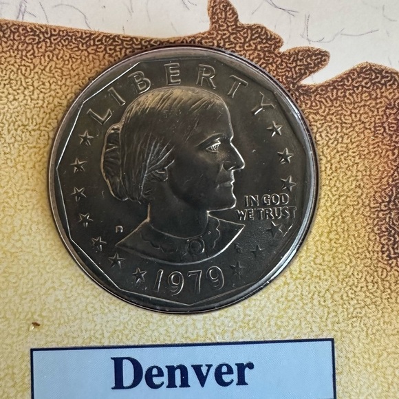 1979–1980 Susan B. Anthony Dollar Set – Uncirculated P/D/S (6 Coins) in Display - Picture 12 of 16